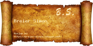 Breier Simon névjegykártya